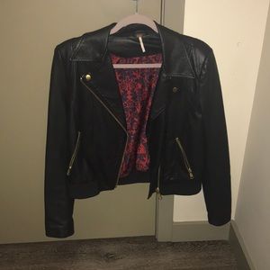 Free People Leather Jacket Size S